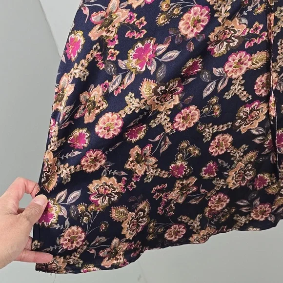 {1.STATE} Women's Floral Ruffle Split Neck Long-Sleeve Blouse - Size Small - Picture 8 of 13